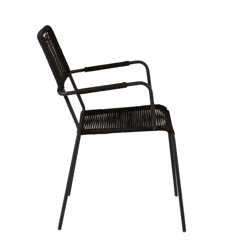 Lindos Armchair - Black Alu / Black Rope Svart