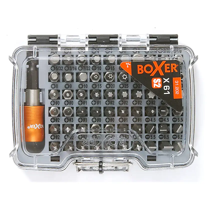 Bitsset Boxer 61-delar S2-stål