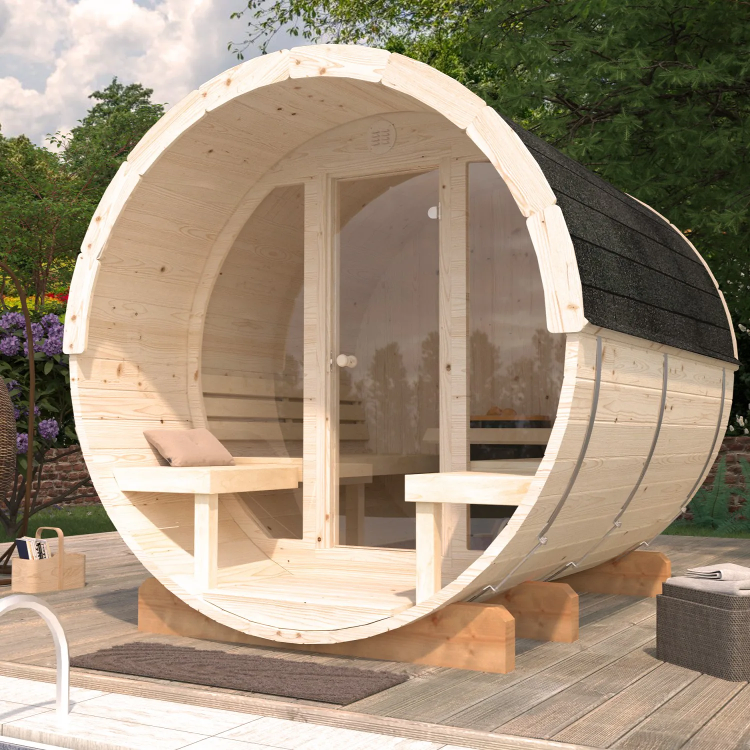 Bastutunna Palmako Anita 1,3, 0,7 m2 Med Glasvägg