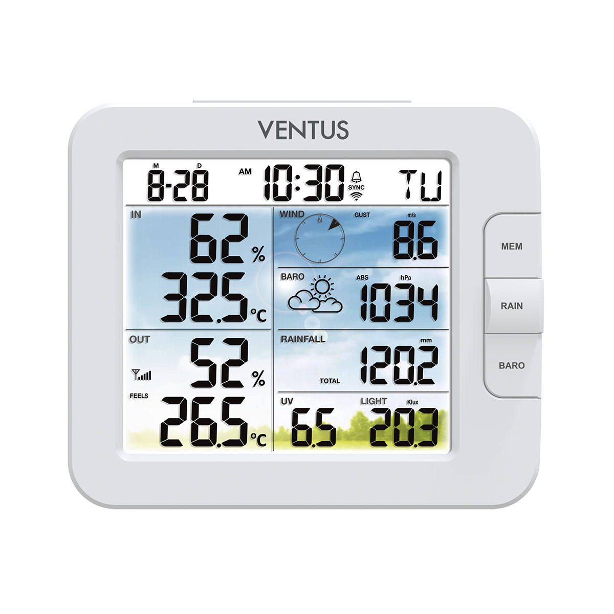 Väderstation Ventus W838 Vind och Regn