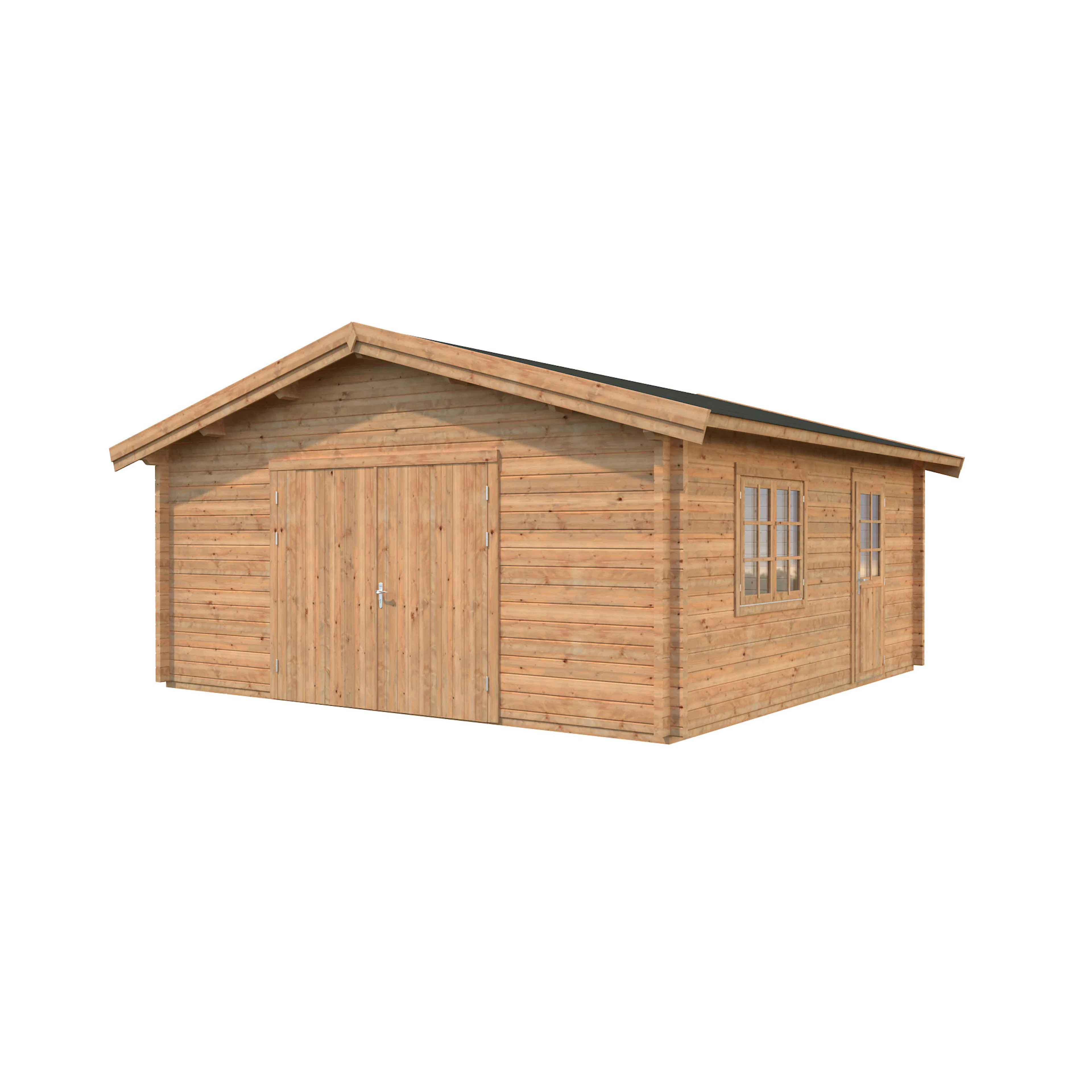 Roger 27,7 m2 with wooden gate Brun dippad