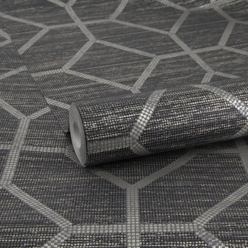 Tapet Sublime Geometrisk Texture Svart 121145