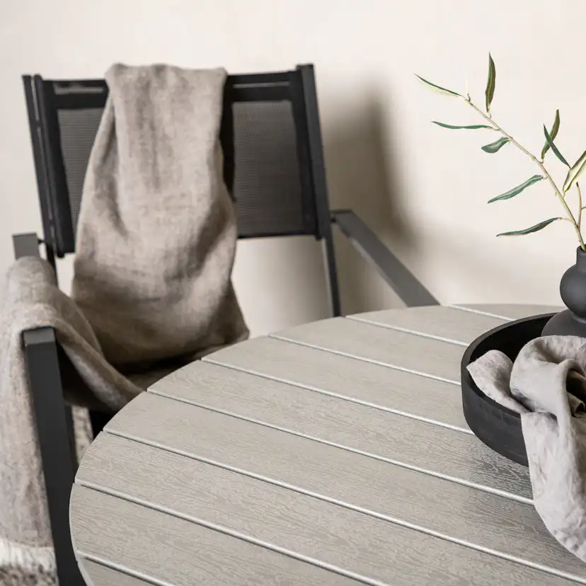 Break - Dining Table Round- White / Grey - Alu / Aintwood - Grå