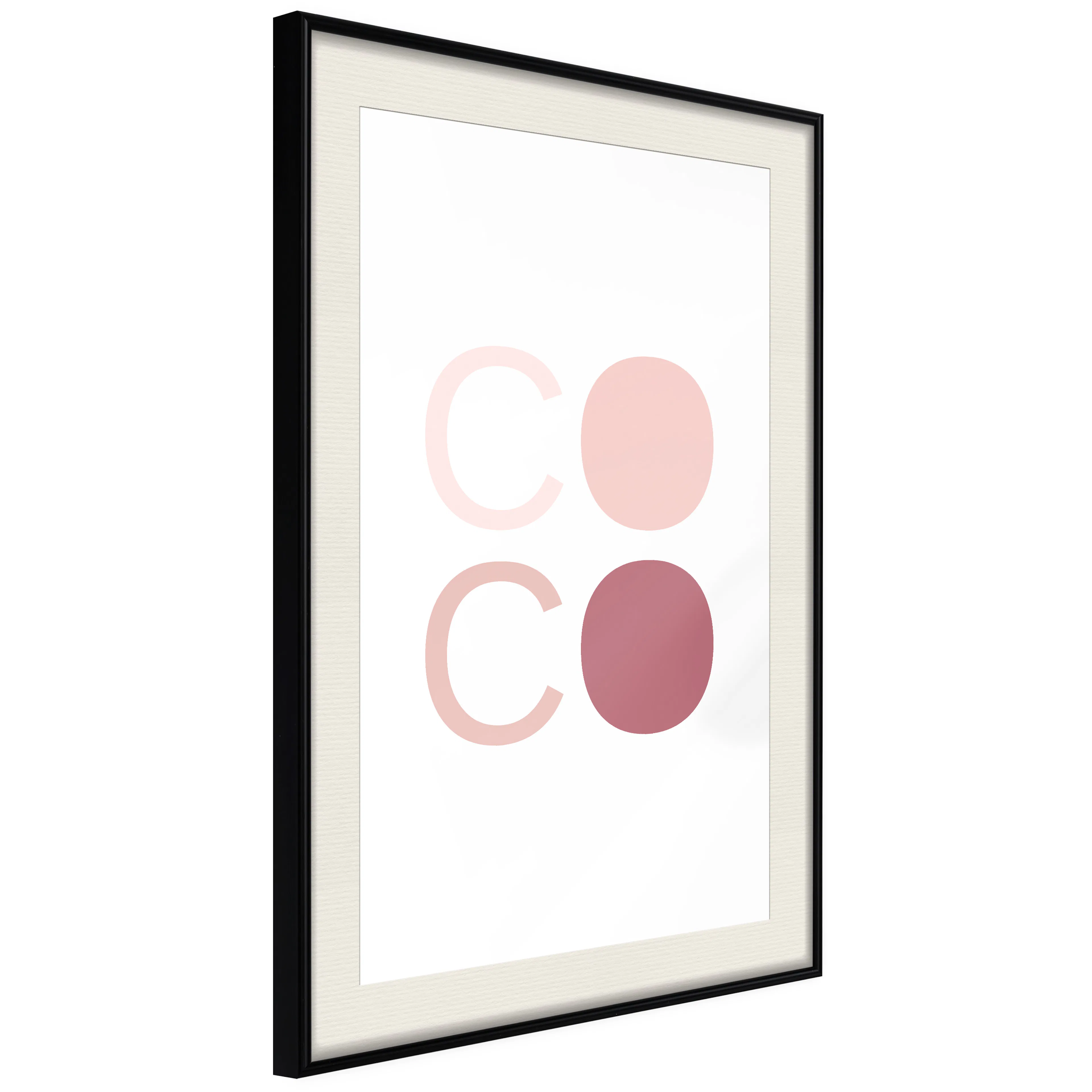 Affisch - Pink Coco [Poster] 30x45 Svart ram med passepartout, 30x45 cm