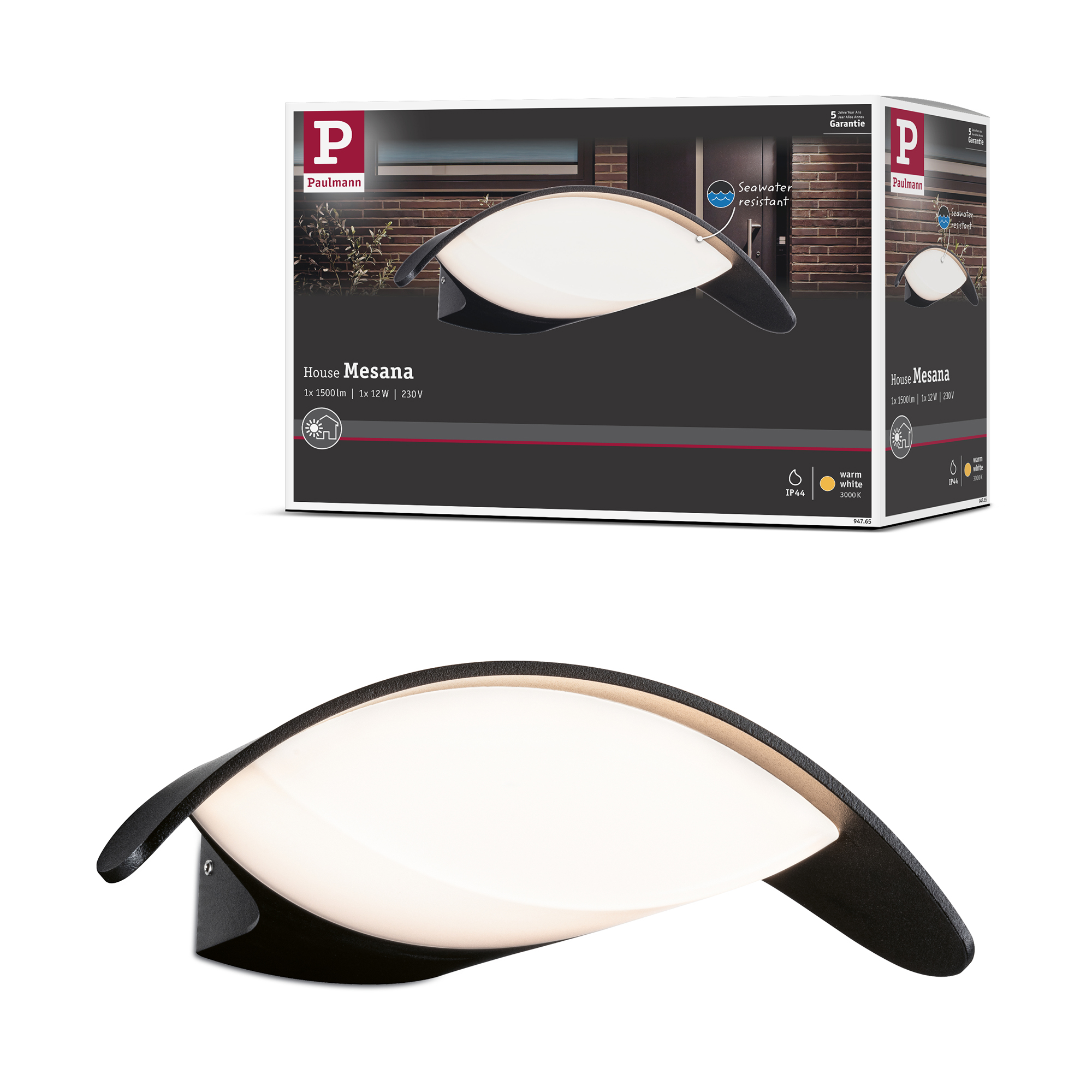 Fasadbelysning LED Paulmann Mesana IP44 230V