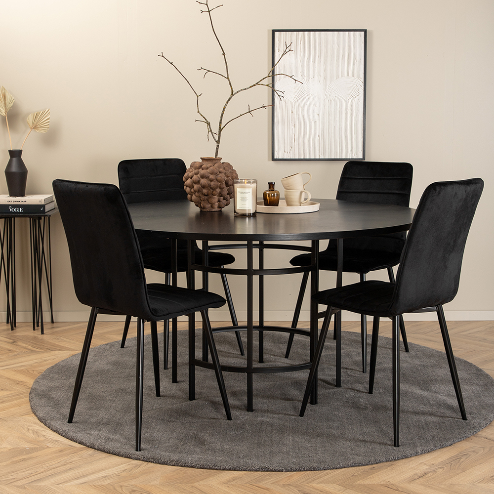 Copenhagen - Dining Table round - Black / Black+Windu Lyx Ch Svart