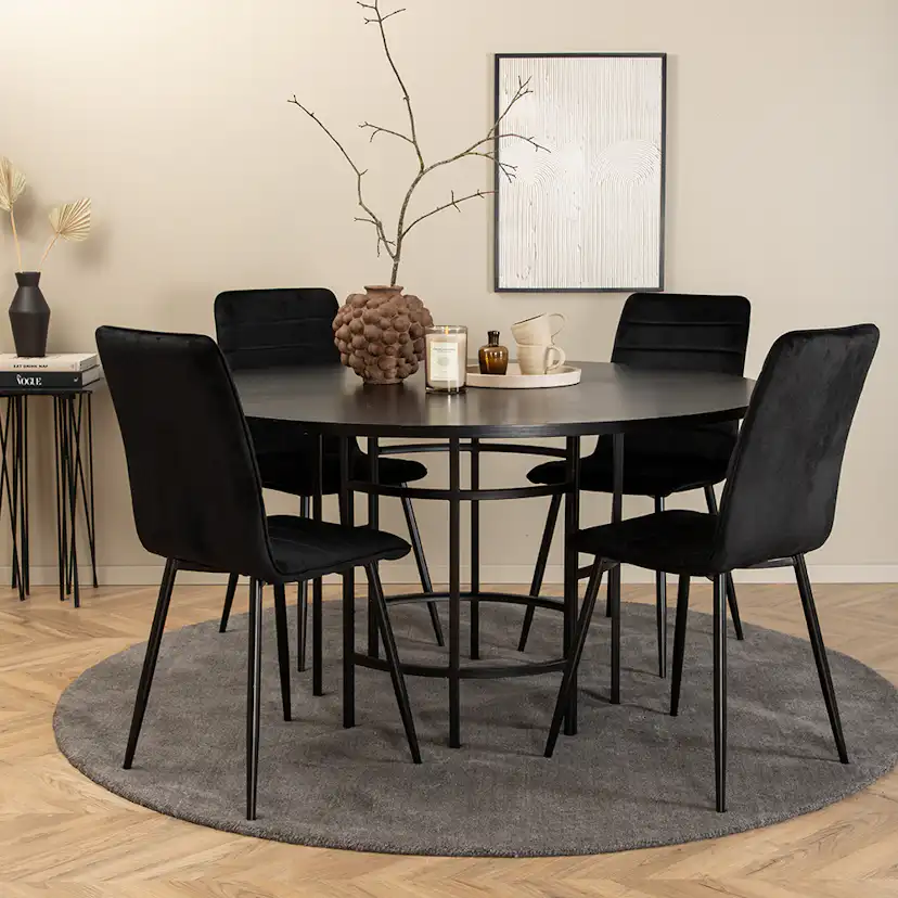 Copenhagen - Dining Table round - Black / Black+Windu Lyx Ch Svart