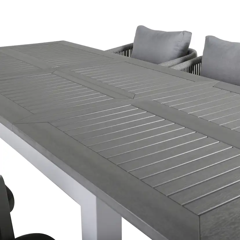 Albany Bord - Vit Alu/grå aintwood - 152/210*90 Vit/Grå