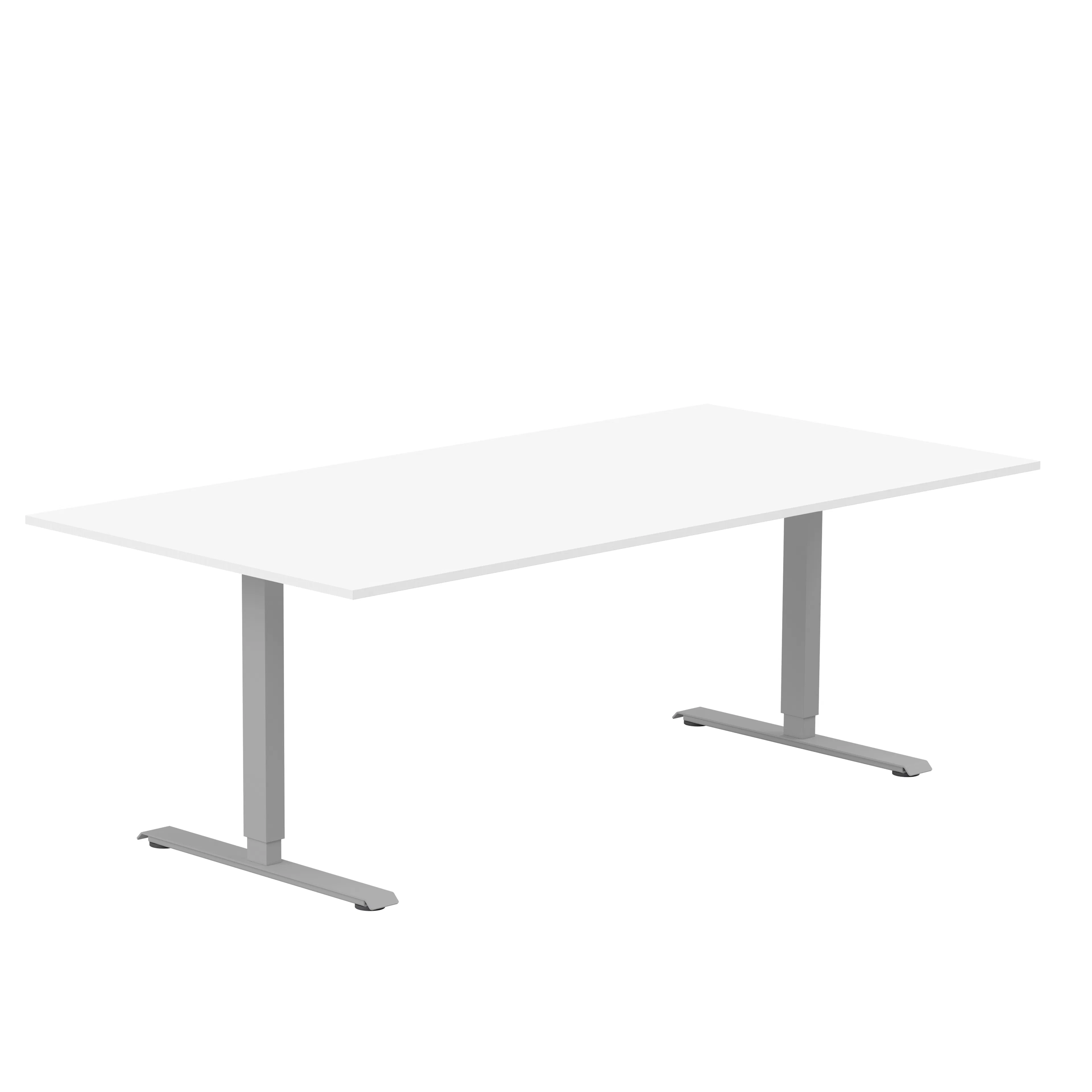 Konferensbord 2000x1000, vitlaminat/silver T-stativ rektangu Vit/Silver