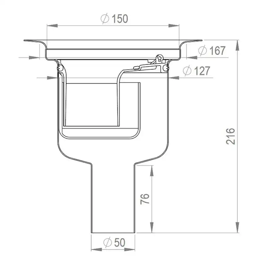 Golvbrunn Purus Balder 50 P Ø150 mm