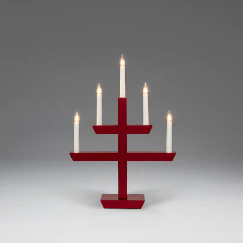 Adventsljusstake Gnosjö Konstsmide 2572 Träljusstake 5 Ljus