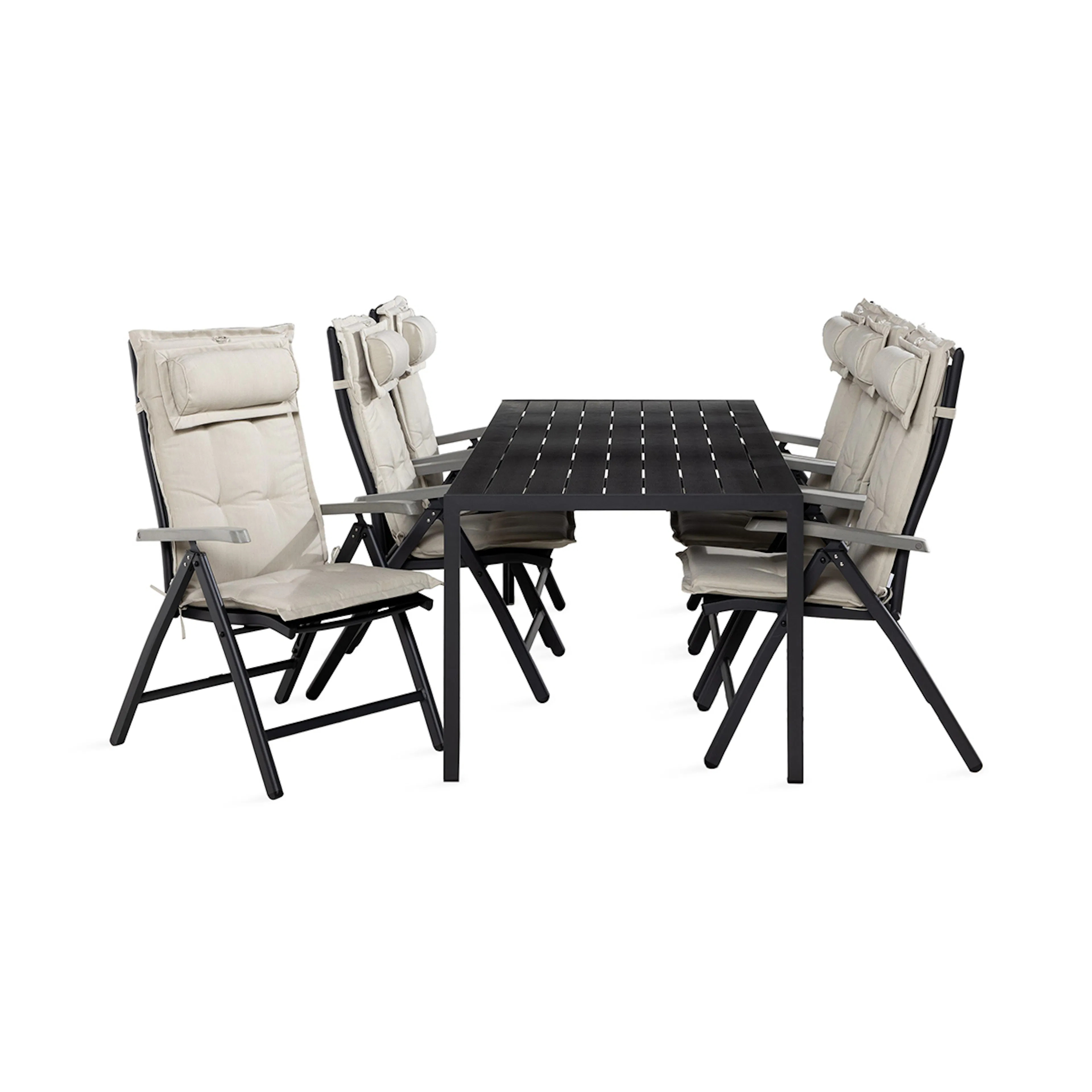 Trädgårdsgrupp Comfort Garden Tunis Matgrupp Utomhus 90x205 + 6 Monaco Positionsstol m Dyna