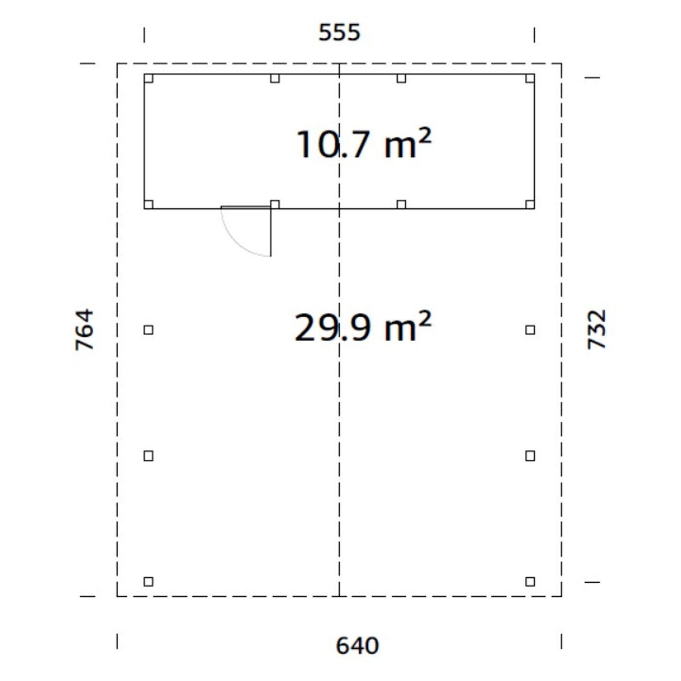 Carport Palmako Robert 40,6 m2 med Förråd