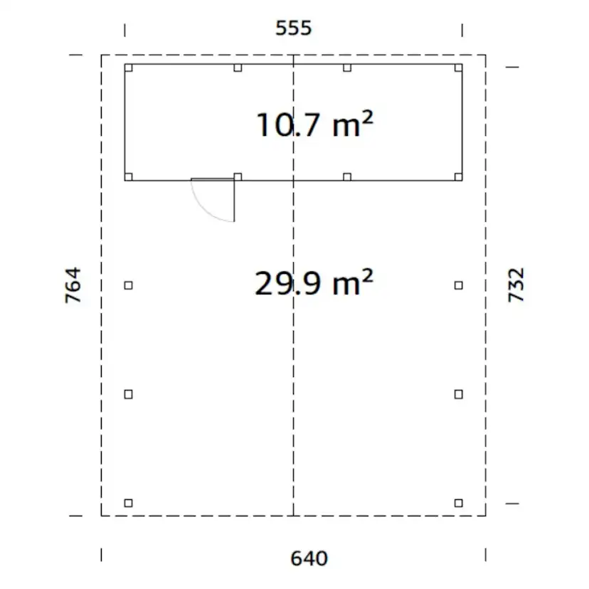 Carport Palmako Robert 40,6 m2 med Förråd
