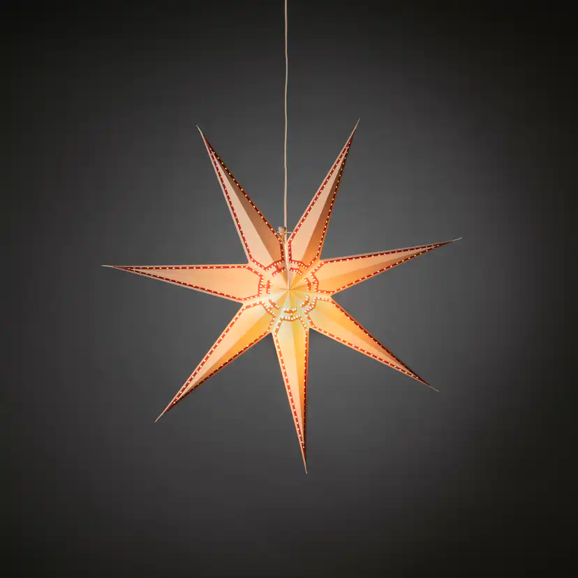 Adventsstjärna Gnosjö Konstsmide Rödmönstrad 78 cm