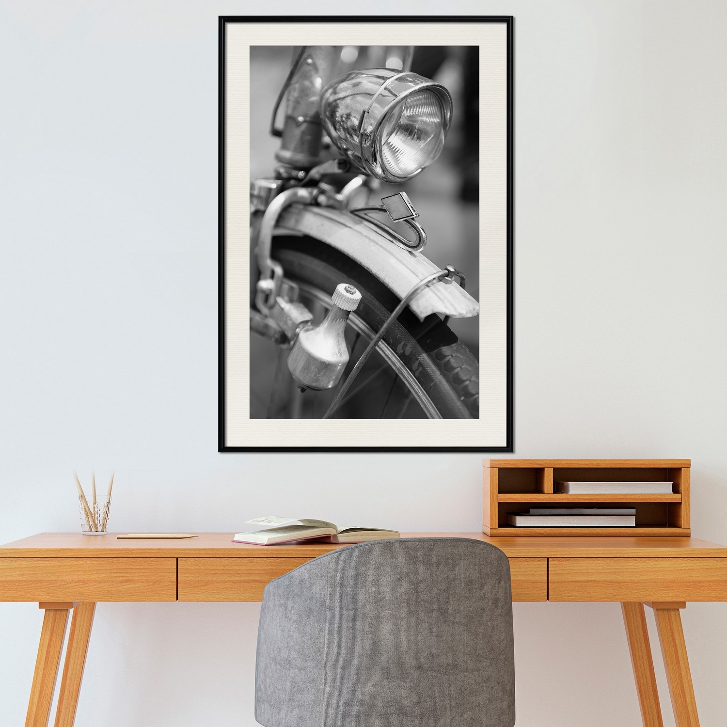 Affisch - Bicycle Details [Poster] 40x60 Svart ram med passepartout, 40x60 cm