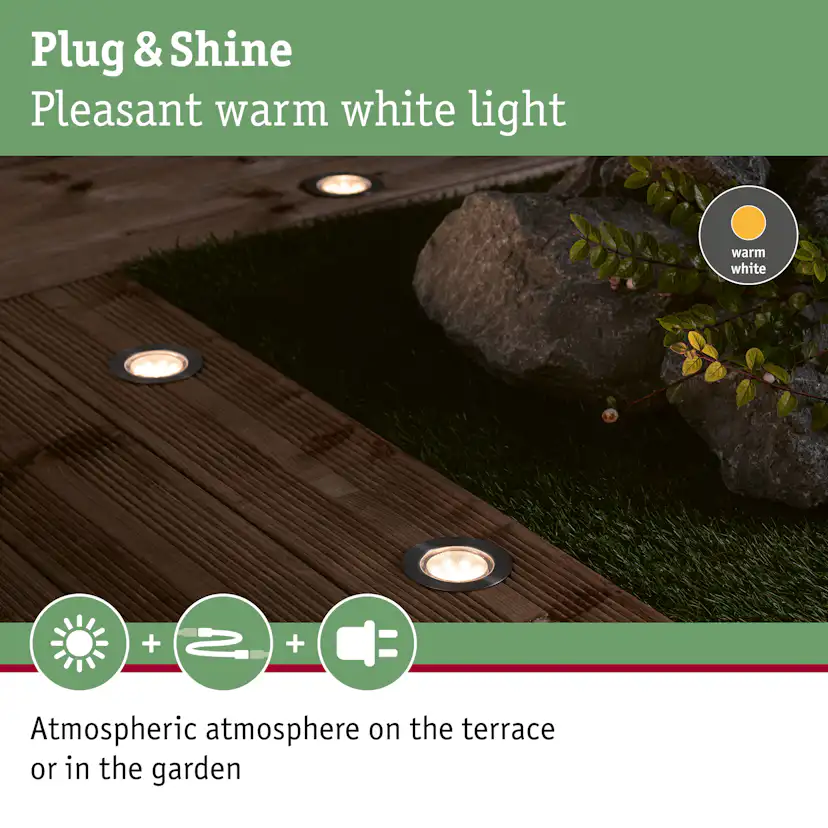 LED Infälld Markbelysning Paulmann Plug & Shine Floor Eco Spot IP67 24V