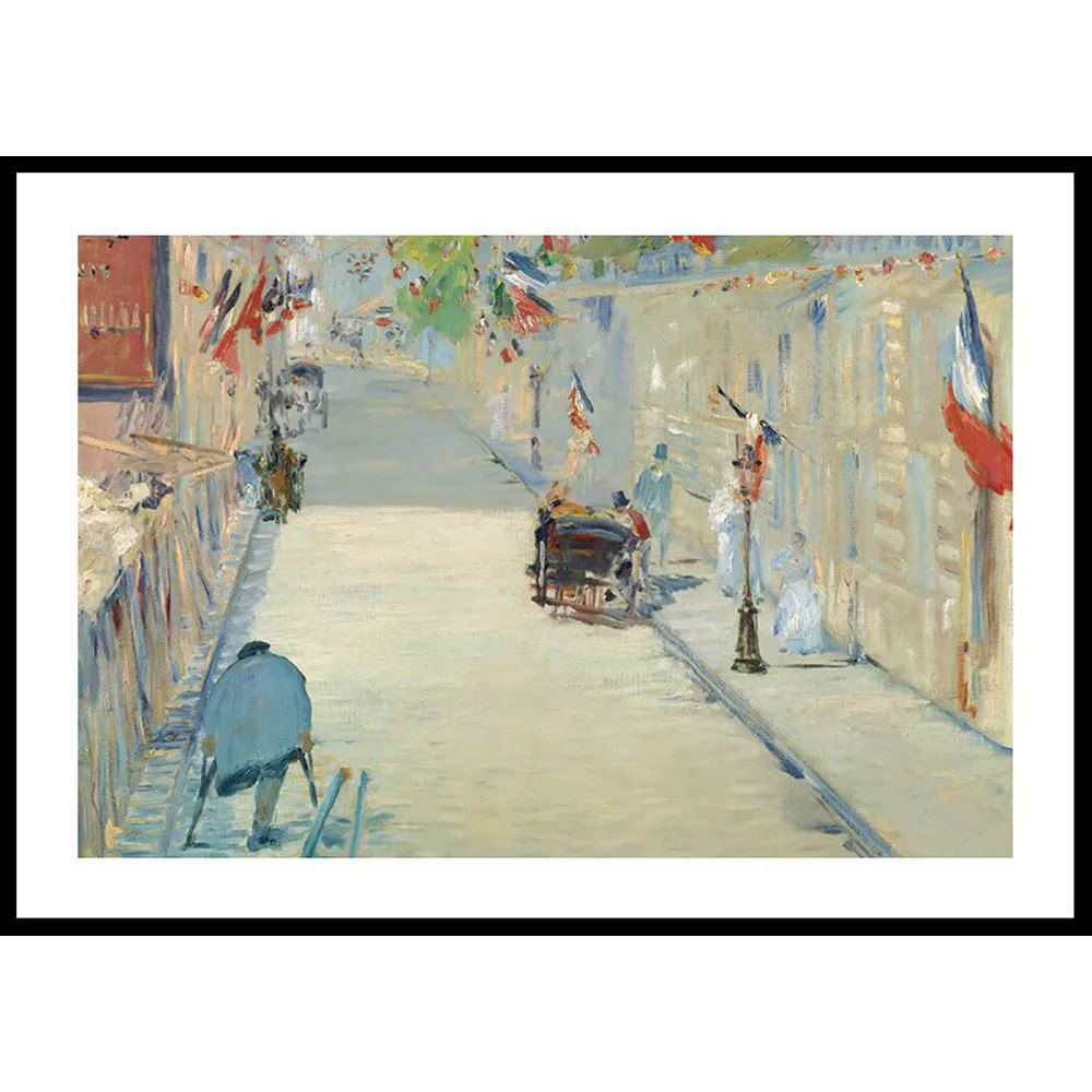 Poster Gallerix The Rue Mosnier With Flags By Édouard Manet