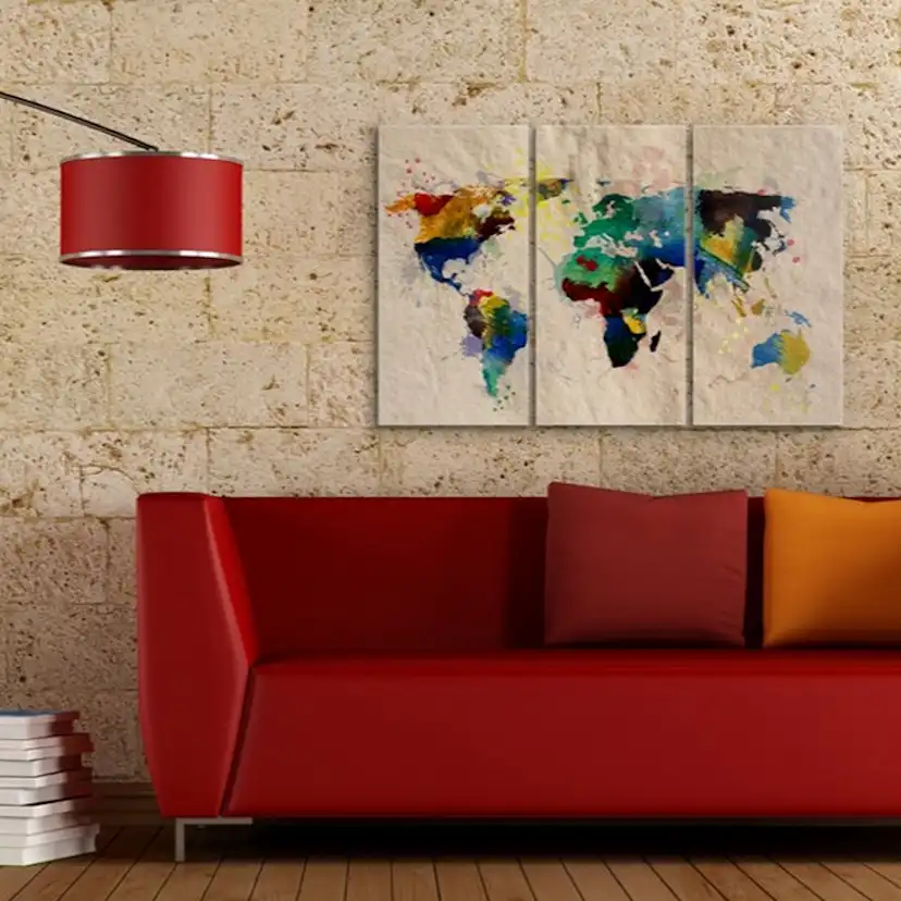 Tavla Arkiio Den Värld Av Färger Triptyk