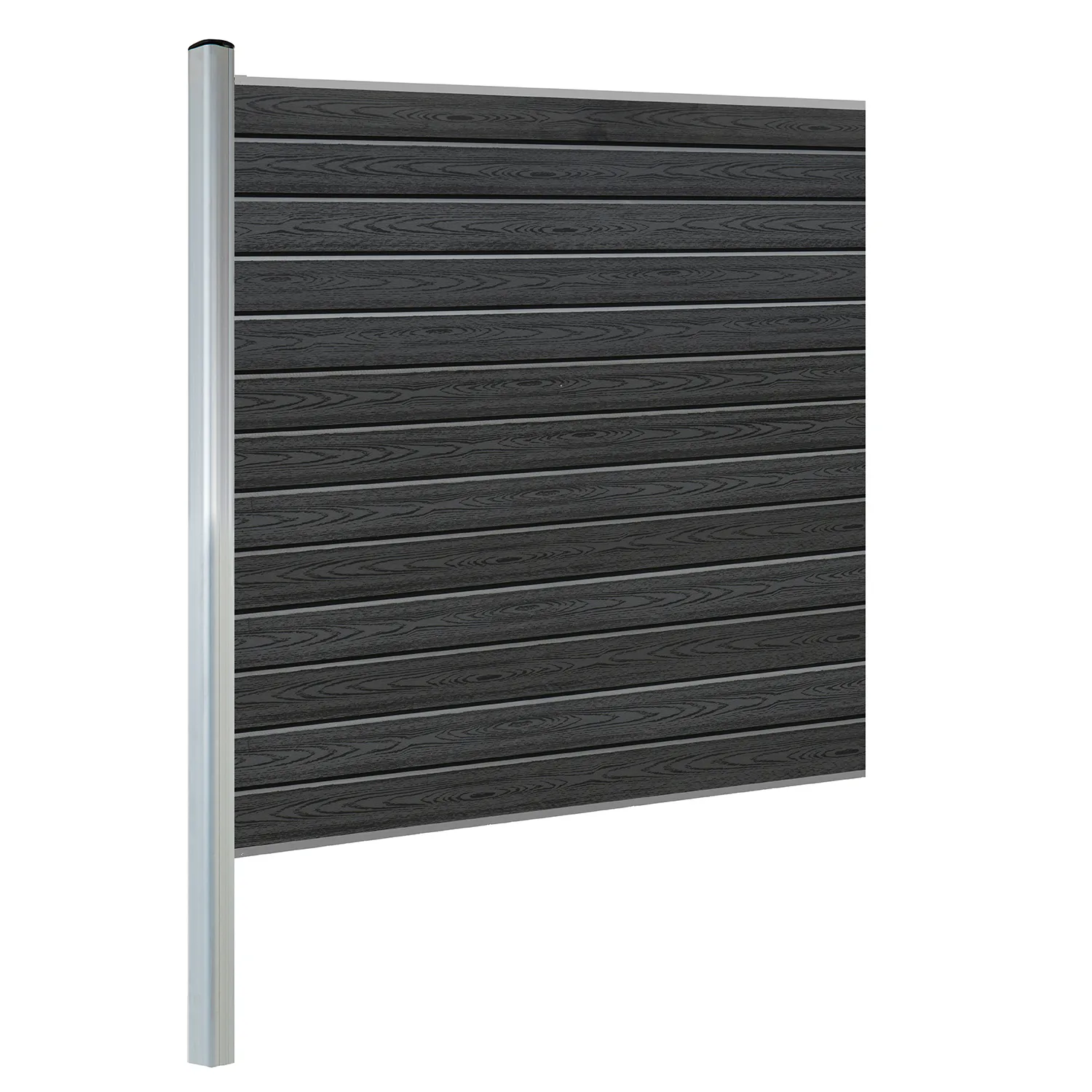 Komplementsset Kirkedal K100 med 1 Aluminium Stolpe, Topp/bottenskena och Staketprofiler