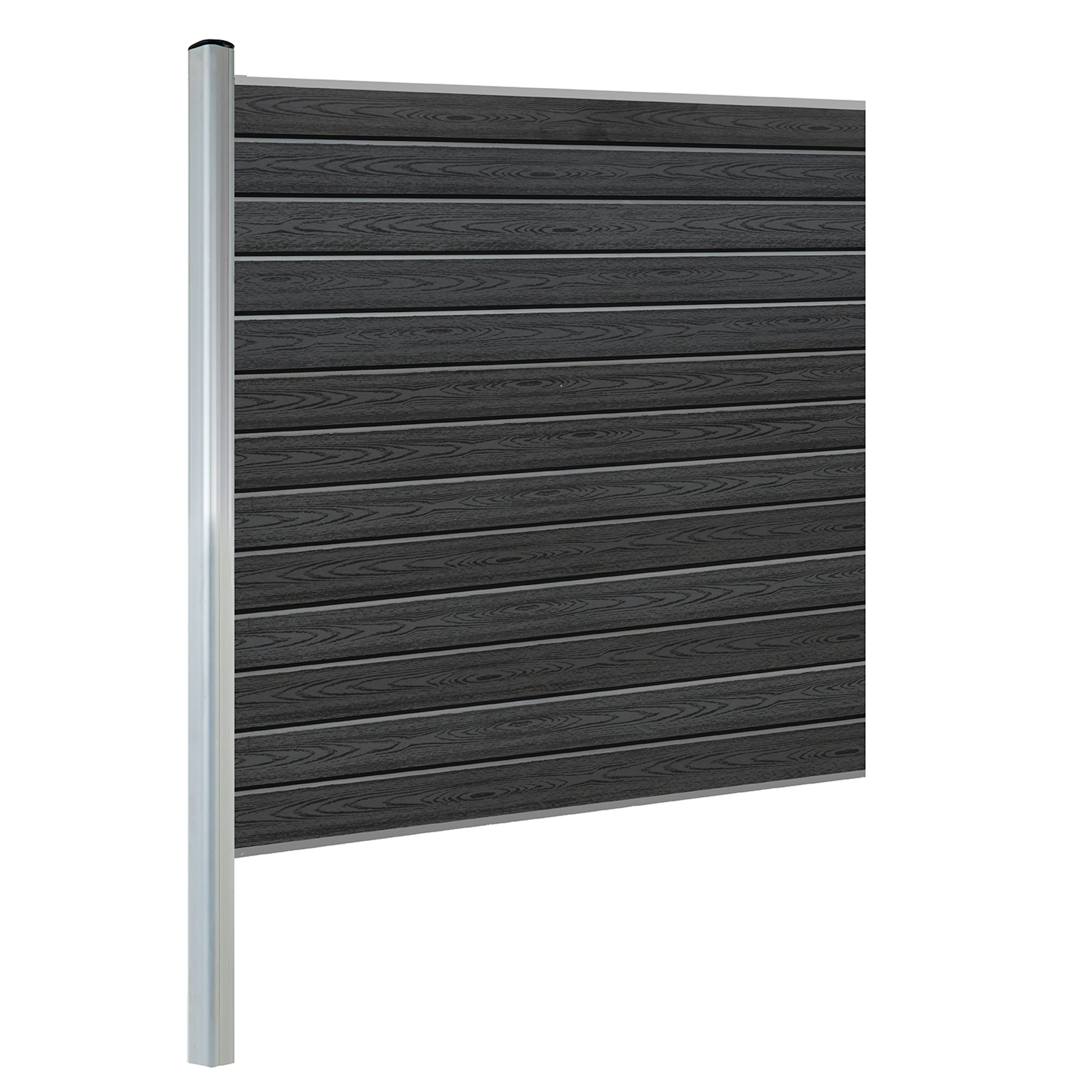 Komplementsset Kirkedal K100 med 1 Aluminium Stolpe, Topp/bottenskena och Staketprofiler