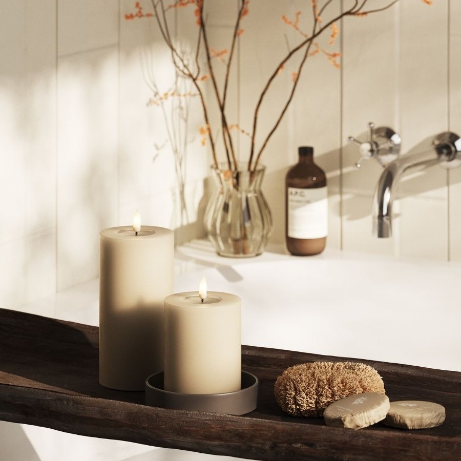 LED-Blockljus DeluxeHomeart 7,5x12,5 cm