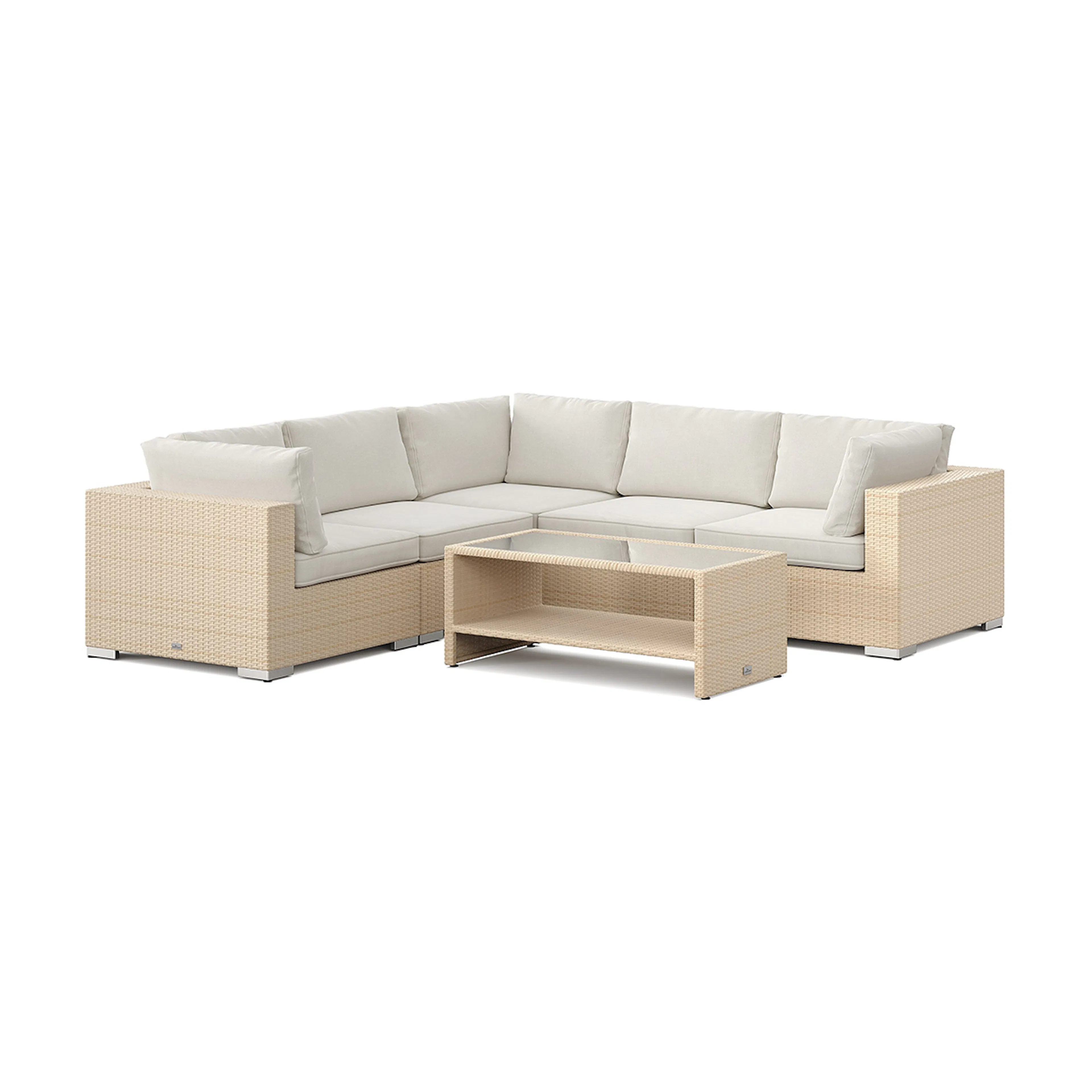 Loungegrupp Comfort Garden Bahamas utomhus hörnsoffa 5-sits vändbar och bord med hylla