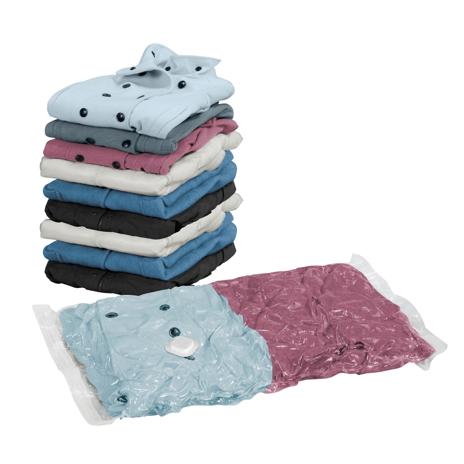 Vakuumpåse WENKO Vakuum Platsbesparande Klädförvaring L 5-pack ink Pump