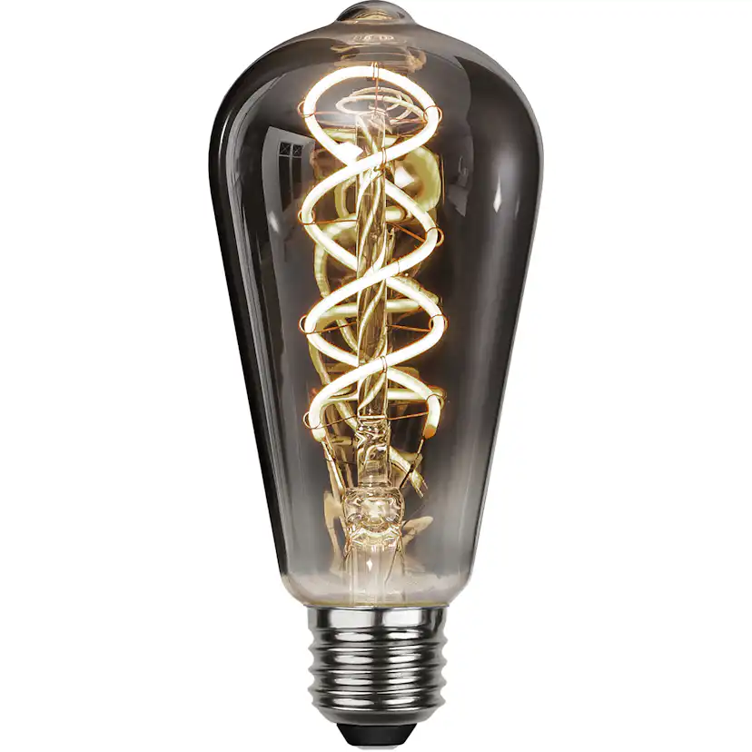 LED-lampa Star Trading E27 ST64 Decoled Spiral Smoke Dimbar 2W