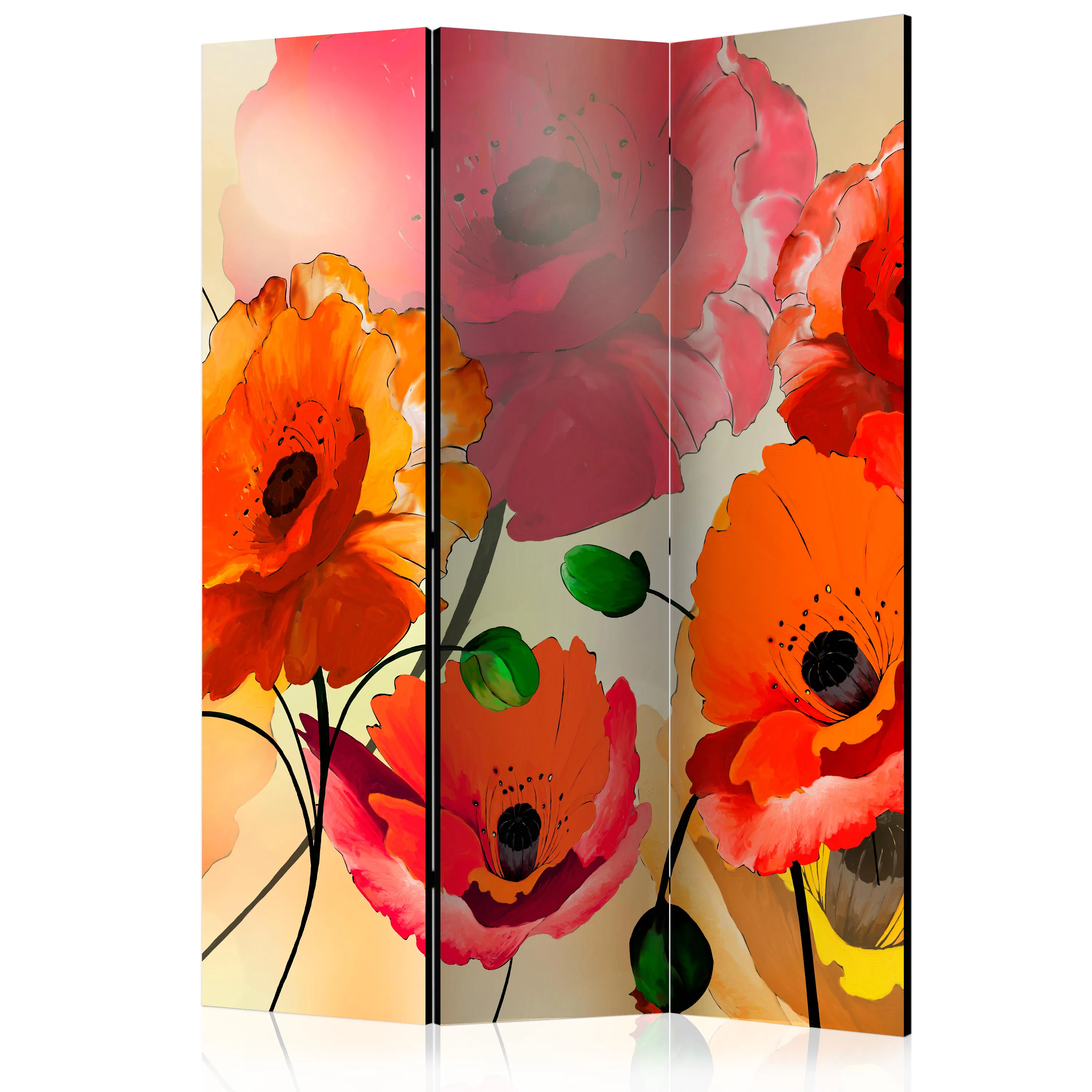 Rumsavdelare Skärmvägg Arkiio Velvet Poppies Motiv 3 135x172 cm