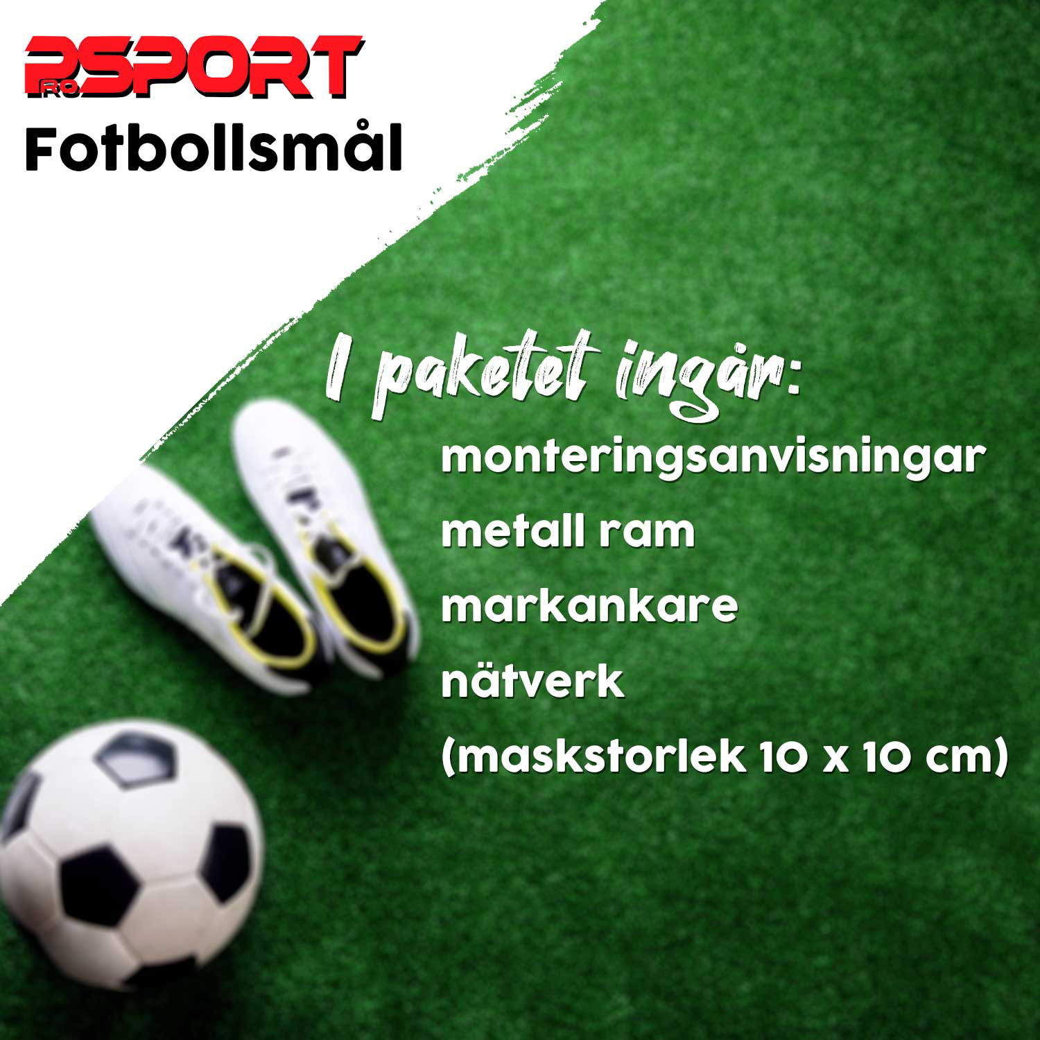 Fotbollsmål ProSport Robust med Ram i Stål 210x150x50 cm