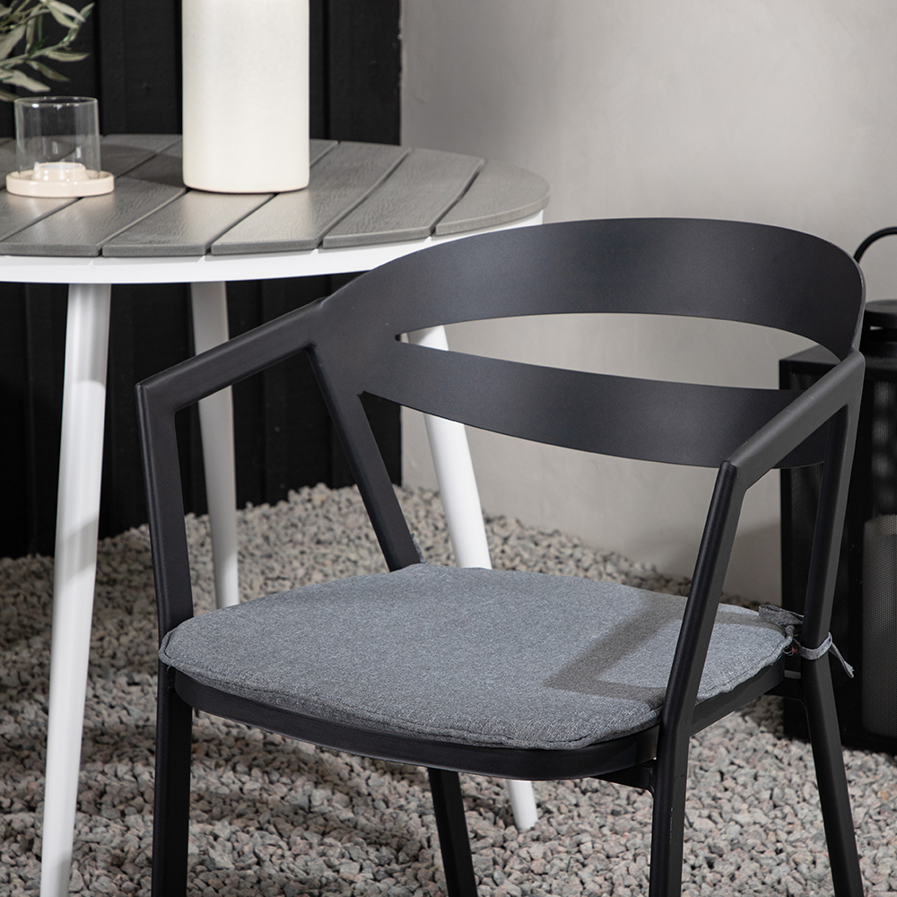 Break - Dining Table Round- White / Grey - Alu / Aintwood - Grå/Vit