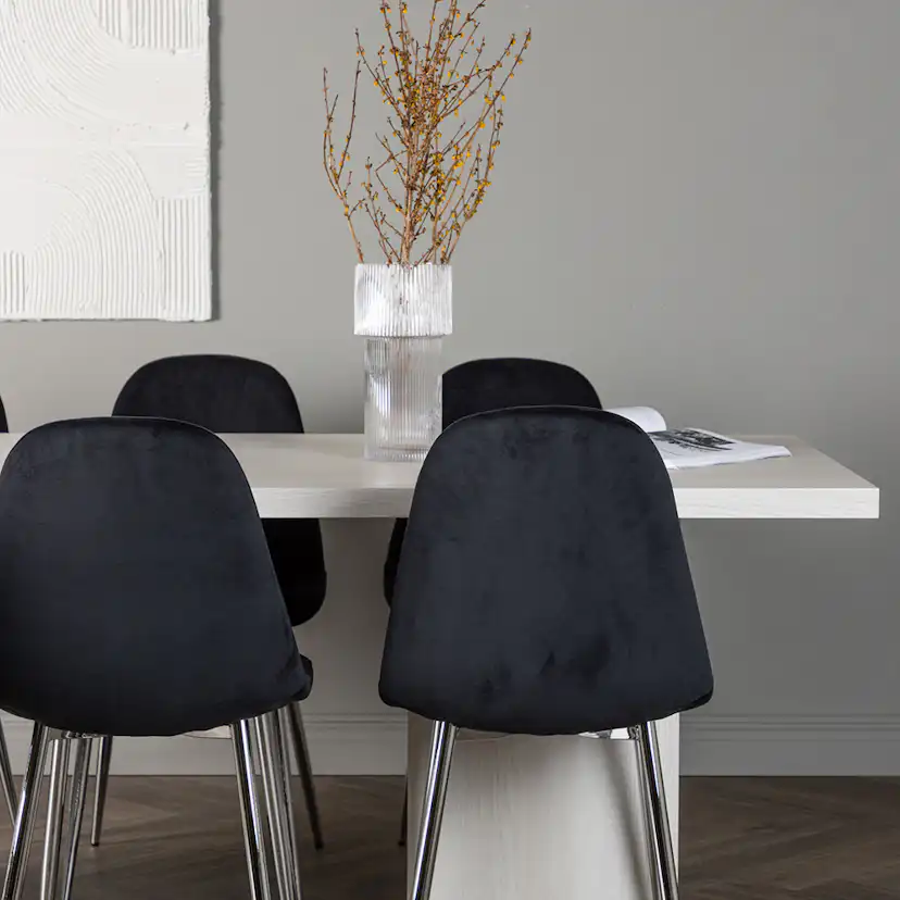 Matgrupp Venture Home Olga med 6 Polar Sammet Stolar