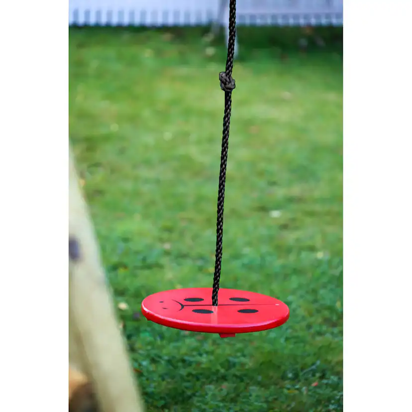 Gunga Nyckelpiga röd/svart 30x30x1,8cm rep=180cm FSC (A)