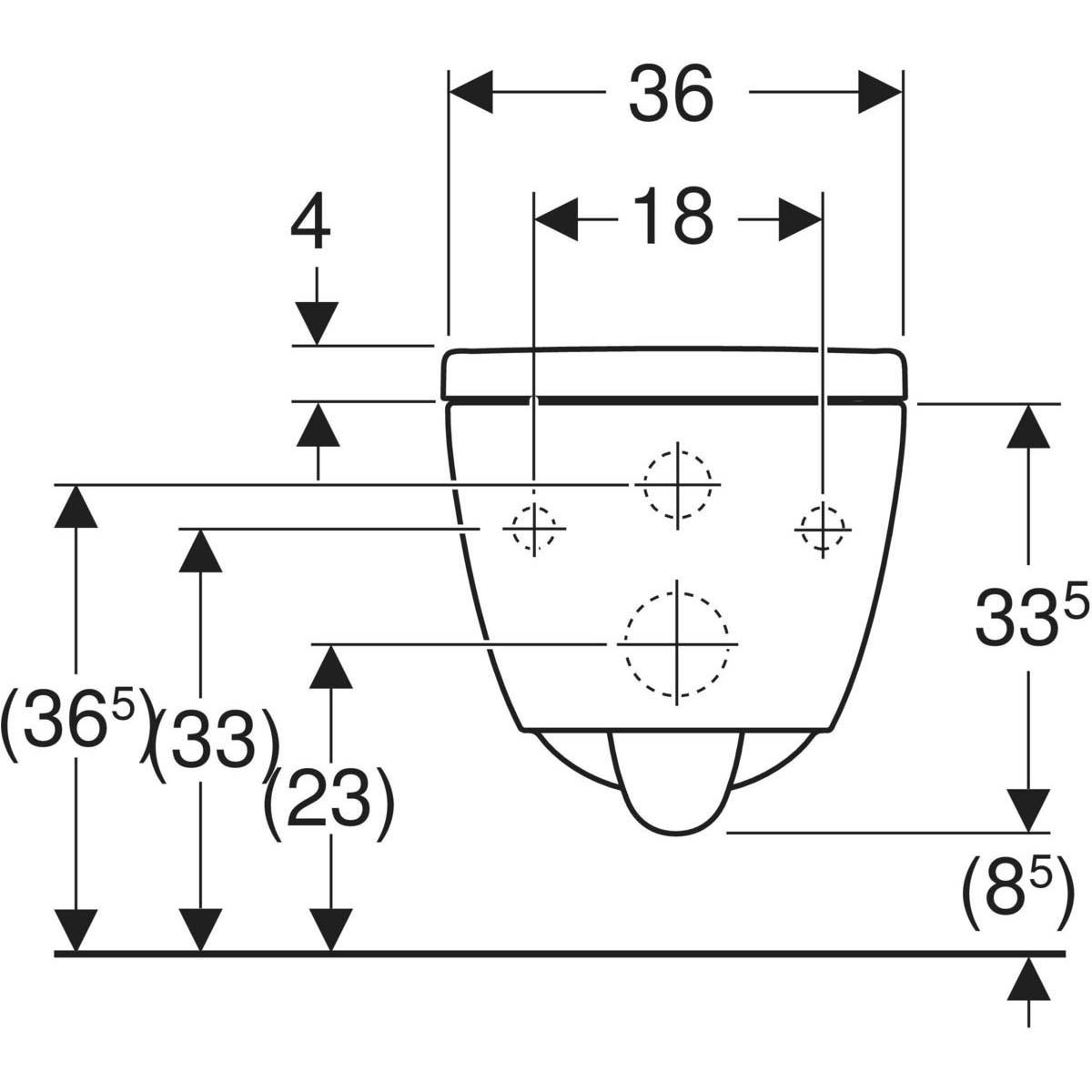 Vägghängd Toalettstol Geberit iCon Rimfree Turboflush Kompakt 503.049.JT.1