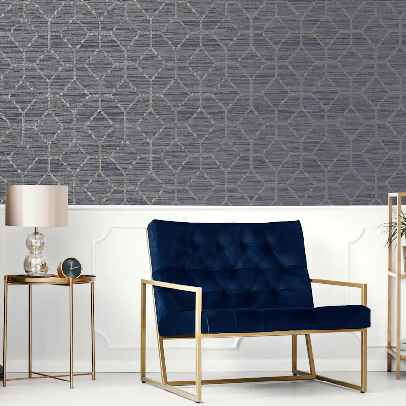 Tapet Boutique Asscher Geometrisk Sapphire