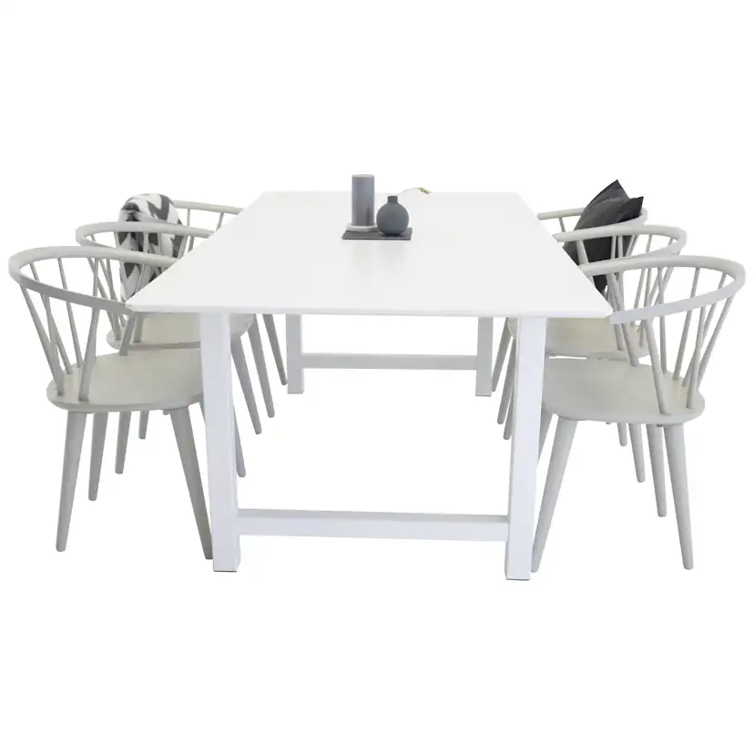 Matgrupp Venture Home Clara med 6 Brum Stolar Ljusgrå