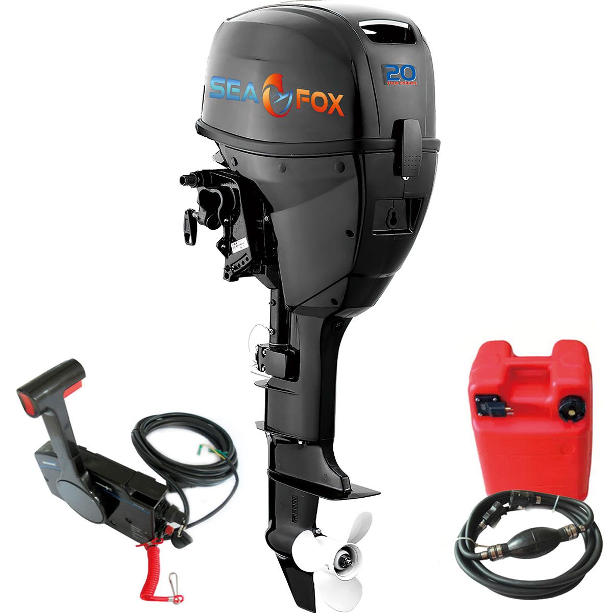 Utombordsmotor Seafox 20 Hk Med Rattstyrning/Elstart 4-takt Kort Rigg