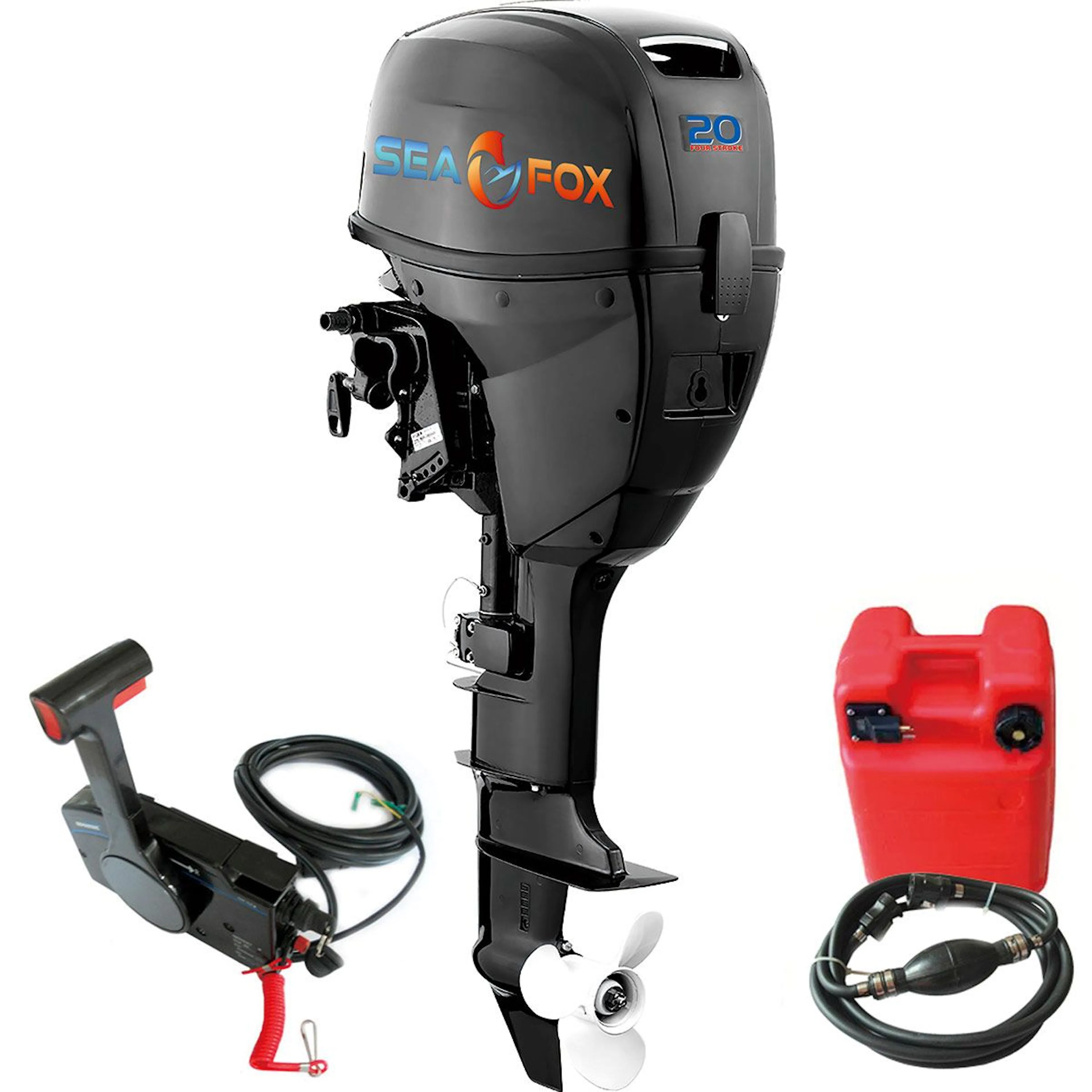 Utombordsmotor Seafox 20 Hk Med Rattstyrning/Elstart 4-takt Kort Rigg