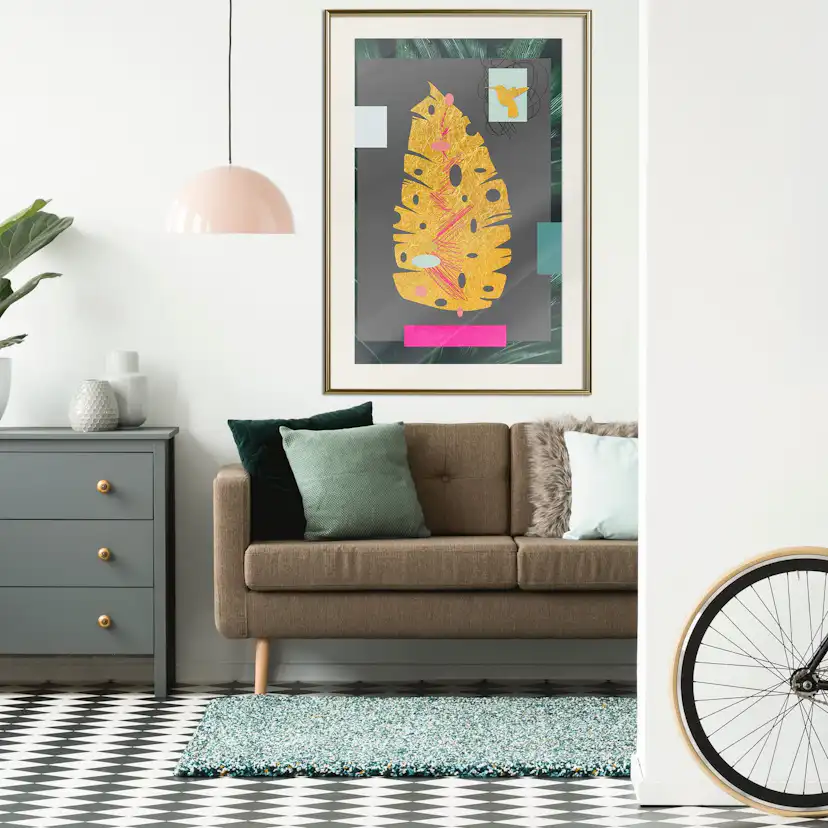 Poster Artgeist Affisch Golden Leaf