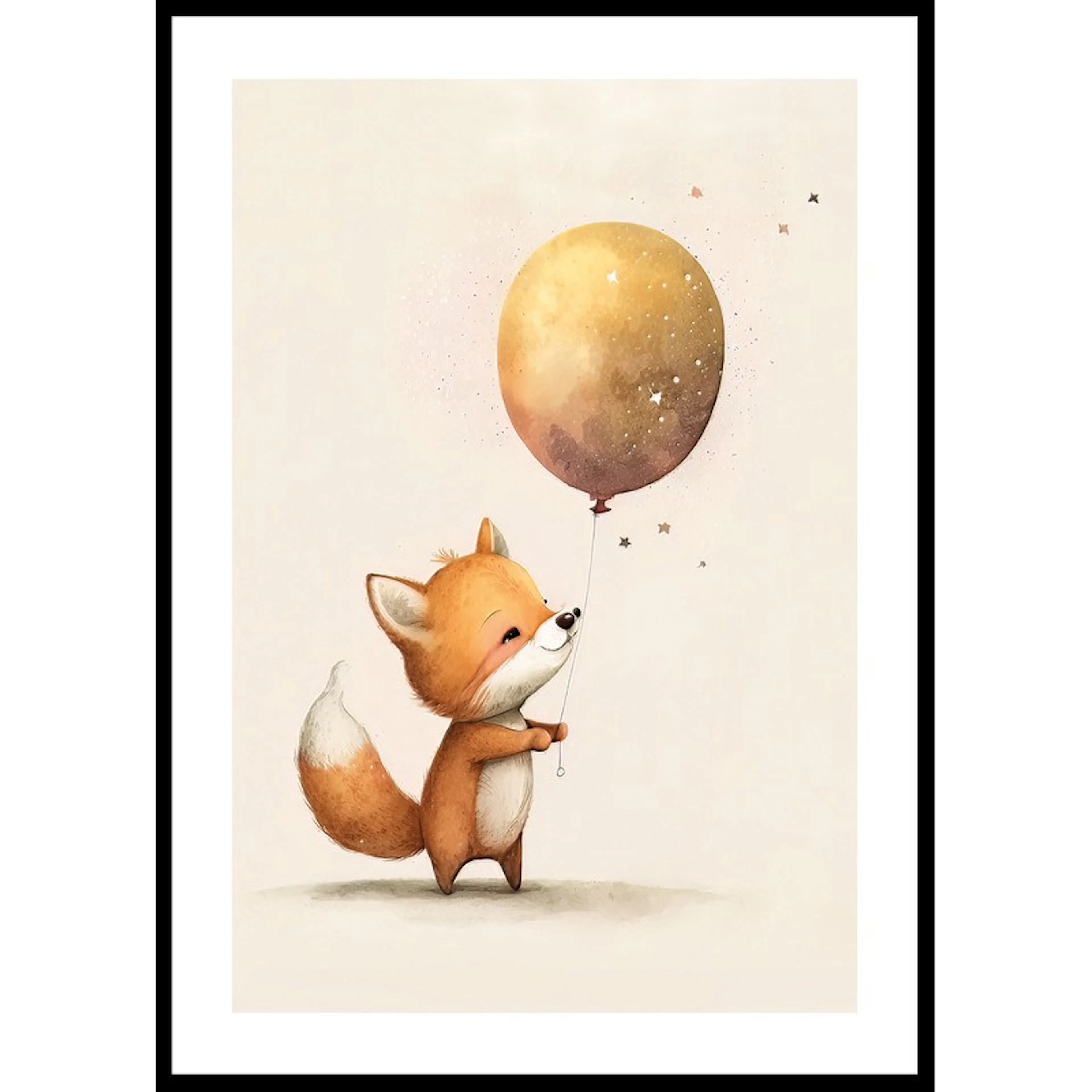 Poster Gallerix Fox Holding Balloon