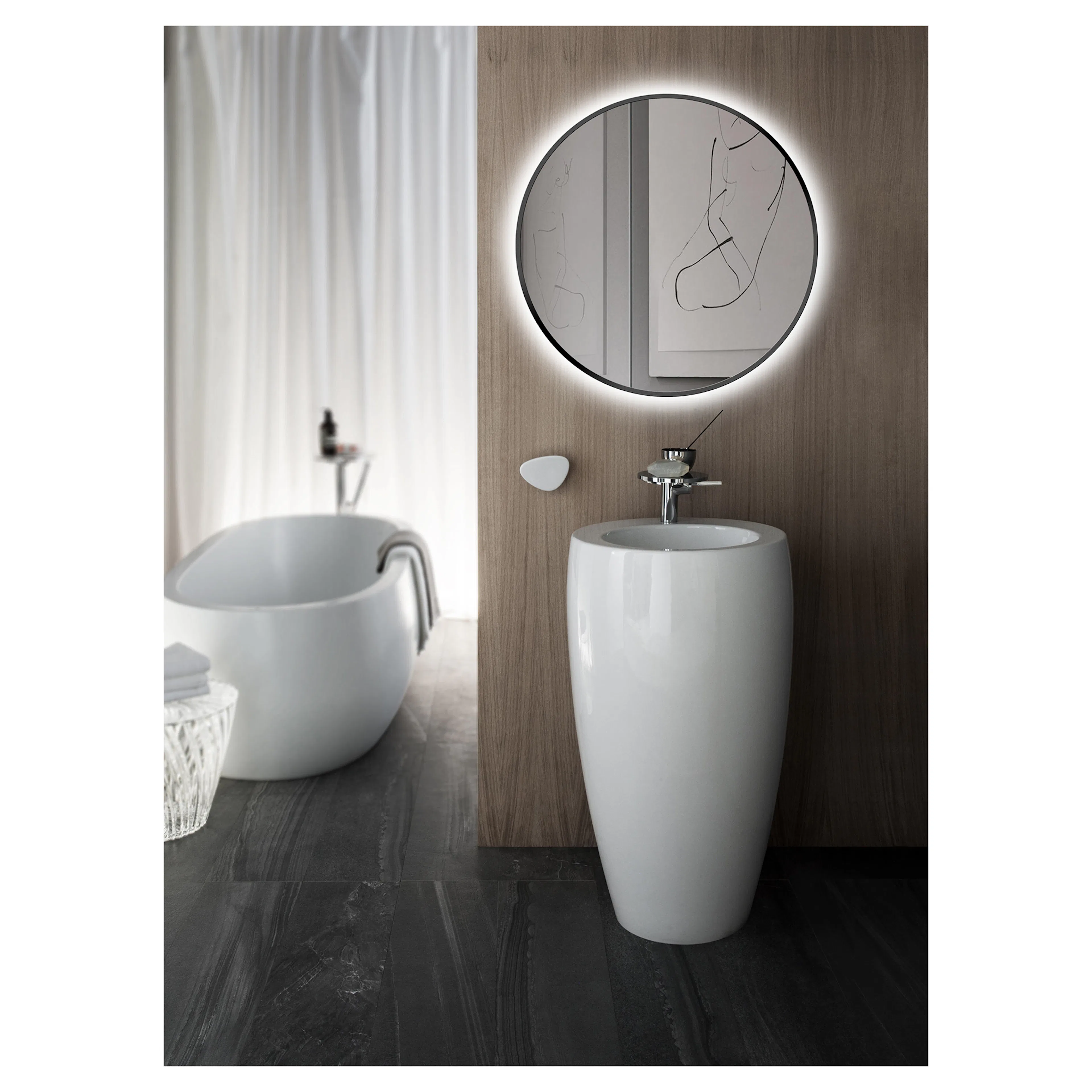 Spegel Bathlife Spira med LED Belysning