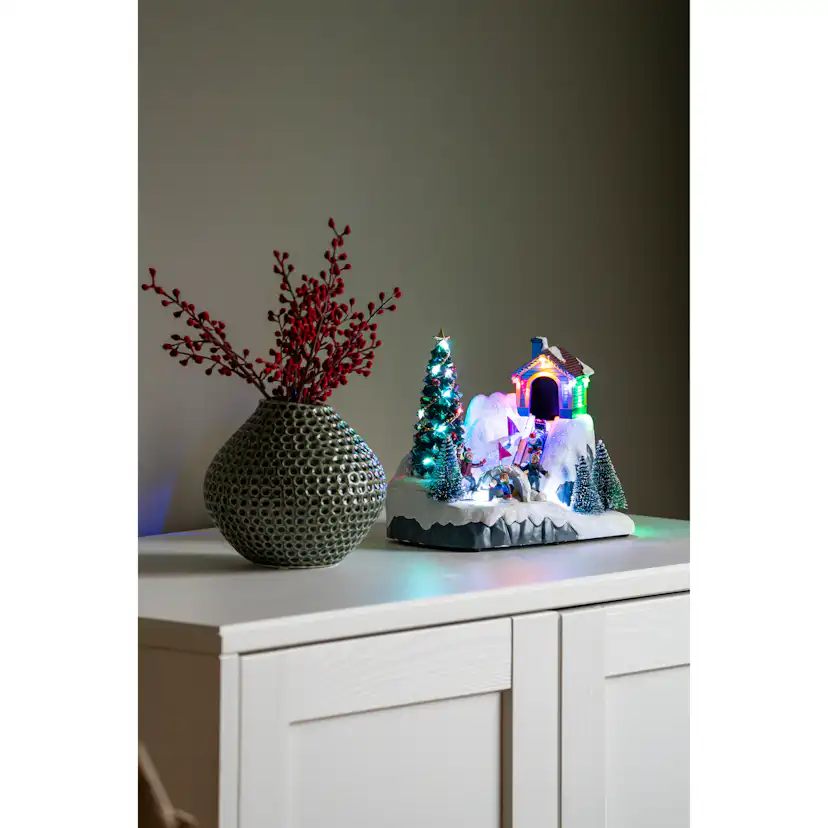 Juldekoration Gnosjö Konstsmide Vinterby 21,5cm LED Inomhus