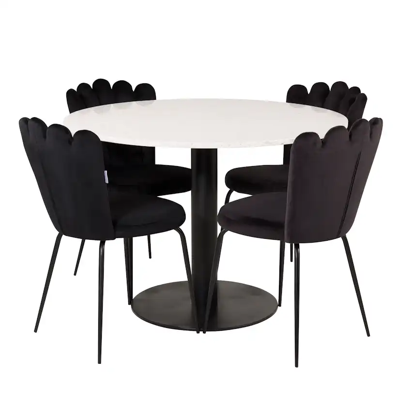 Matgrupp Venture Home Roxanna med 4 Limhamn Light Stolar