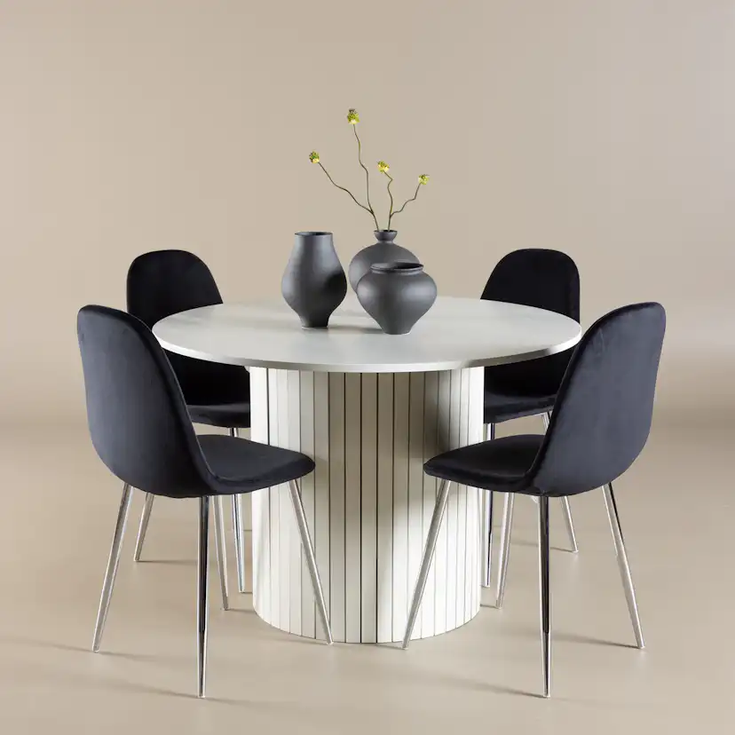 Matgrupp Venture Home Härön Ø110 med 4 st Polar Stolar Sammet