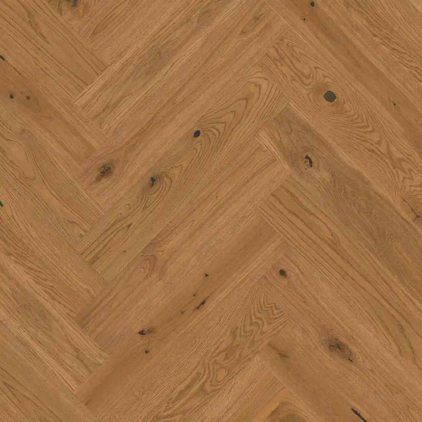 Fiskbensplank Boen Ek Honey Herringbone Live Natural HV-Olja