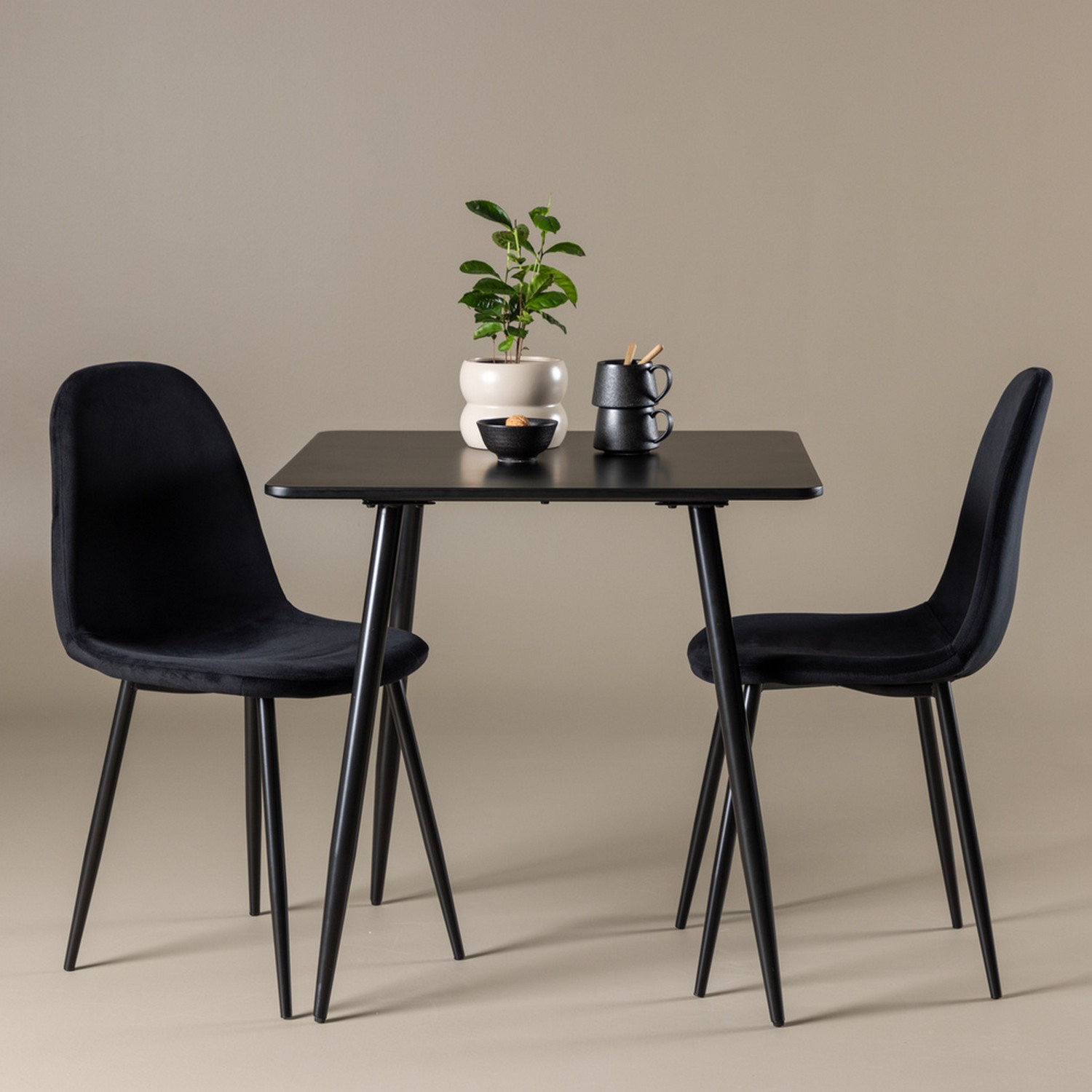 Polar Dining Table 75x75 cm - Black / Black Svart