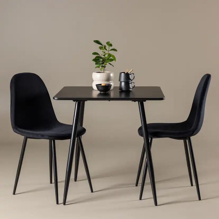 Polar Dining Table 75x75 cm - Black / Black Svart