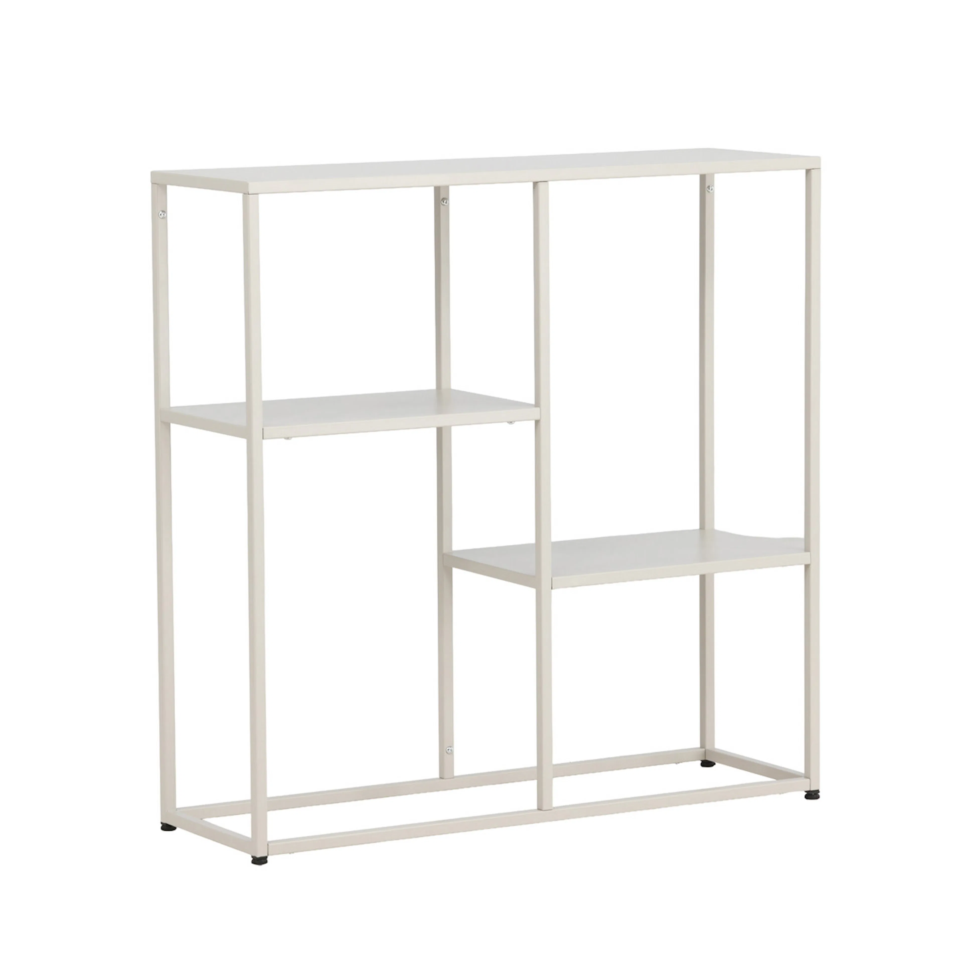 Staal - Staal Bookcase Low - Beige Avlastningsbord Venture Home Staal med Öppet Hyllsystem