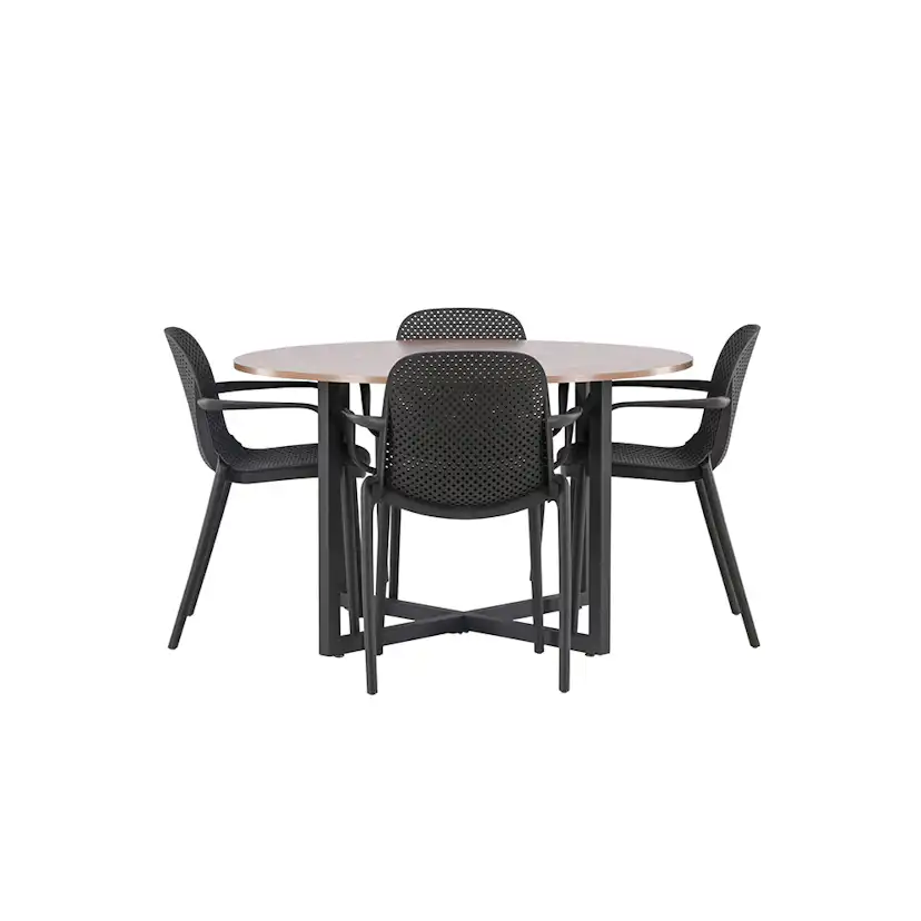 Matgrupp Venture Home Durango Ø 120 cm med 4 Baltimore Stolar